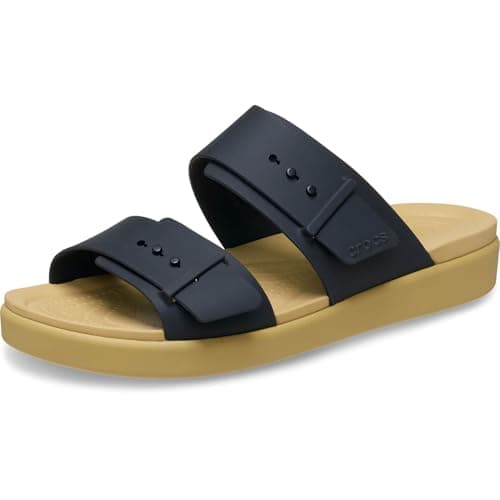 Image of Crocs Women Sandal,Brooklyn Buckle Low,Black/Tan,8 UK Women