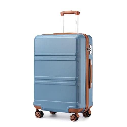 Image of Kono Medium Suitcase 24 Inch Luggage Lightweight ABS+PC Hard Shell Trolley Travel Case with TSA Combination Lock and 4 Wheels Spinner (24", Grayish Blue)