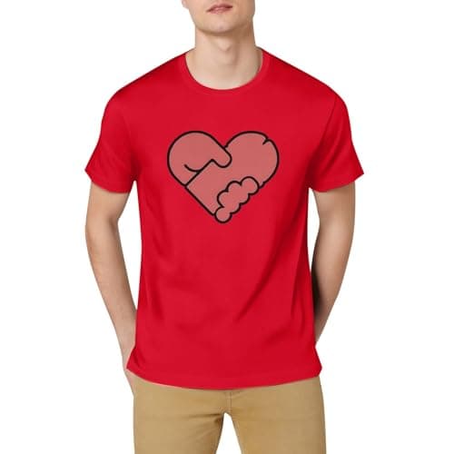 Image of Men's Linen Shirts Short Sleeve Henley T-Shirts for Men Adult Summer Beach Regular Fit Casual Summer Shirt Party Fancy Dress Costume Inspirational Tees Grunge Clothing (Red, XXL