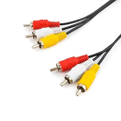 Image of XIELBIS 3-in-1 RCA Phono Cable - Yellow/Red/White Composite Audio Video Lead (1M) for TV, DVD, Projectors,DVD Cables to Connect to a TV Male To Male