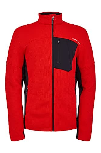 Image of Spyder Men's Bandit Full Zip Mid-Layer Jacket Fleece, Volcano Black, L