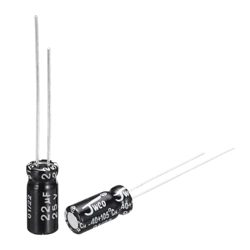 Image of sourcing map 22uF 25V 5x11mm Electrolytic Capacitor, Radial Leads Aluminum Capacitors for TV, LCD Monitor, VCD, 15Pcs
