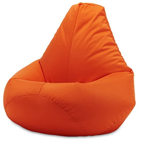 Image of Beautiful Beanbags - Adult Highback Beanbag Chair - Large Water-Resistant for Indoor and Outdoor Use - Lounge or Gaming Chair - Manufactured in UK (Orange)
