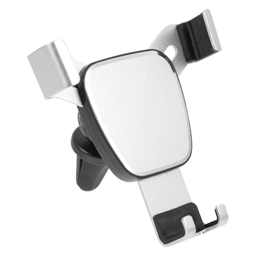Image of Luxshiny Silver Car Phone Clip Holder Gps Holder for Car with 360 Degree Rotation Phone Protection Abs Aluminium Alloy Silicone Cushion for Dashboard Vehicle
