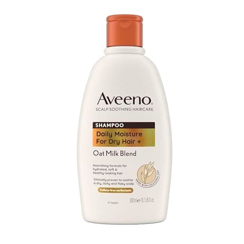 Image of Aveeno Scalp Soothing Haircare Daily Moisture Shampoo, Oat Milk Blend, for Dry Hair, Soothes Dry, Itchy & Flaky Scalp, Clinically Proven, Sulfate Free, 300ml