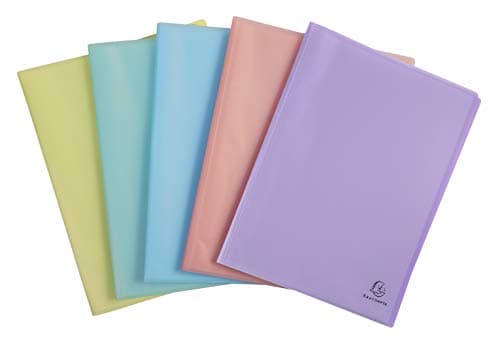 Image of Exacompta - Ref 88570E - Chromaline Translucent Pastel PP Welded Display Books - 240 x 320mm in Size, Suitable for A4 Sized Documents, 50 Pockets, 100 Viewing Pages - Random Colour