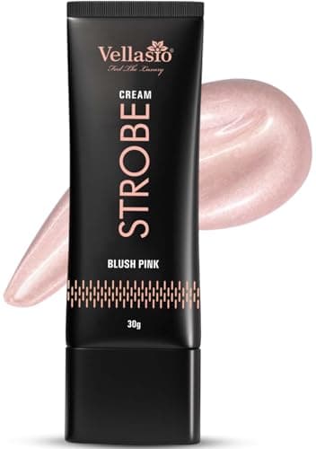 Image of Vellasio Strobe Cream, Blush Pink, with Squalene and Japanese Sakura, Illuminator, Primer, Moisturiser, 30g