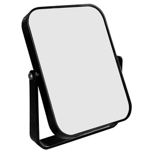 Image of zetmet Fancy Plastic Free Standing Travel or Bathroom Mirror, Black