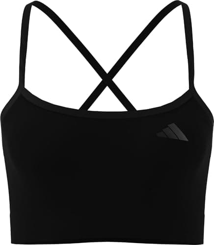 Image of adidas Women's Workout Essentials Knit Light Support Bra, Black, M