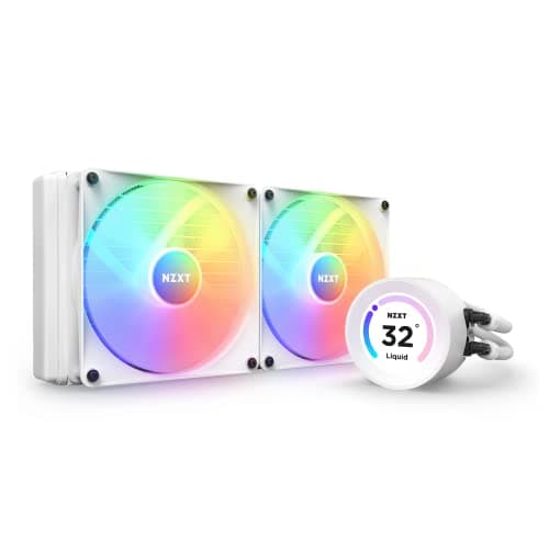 Image of NZXT Kraken Elite 280 RGB - RL-KR28E-W1-280mm AIO CPU Liquid Cooler - Customizable 2.36" LCD Display for GIFs, Images, Performance Metrics - 2 x F140 RGB Core Fans - White