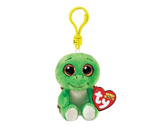 Image of Ty Toys Beanie Boos Clips-Tortoise-Turbo-Green and Brown-with Golden Eyes Glitter-The Plush with Big Eyes Sparkling-12 Cm-35250, Multicoloured, T35250