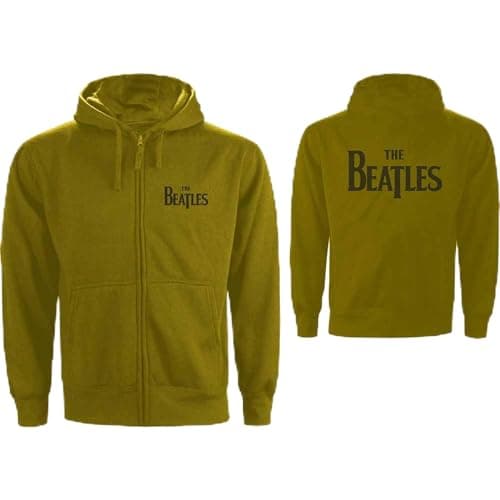 Image of Beatles Drop T Logo Backprint Men Green Zip Hood