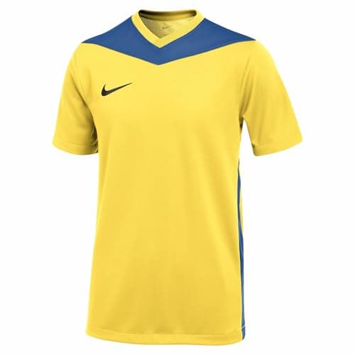 Image of Nike FD7438-720 Dri-FIT Park Derby IV T-Shirt Unisex Tour Yellow/Royal Blue/Black Size L