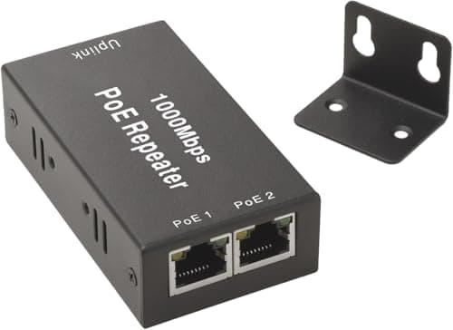 Image of Leehitech 2 Ports Gigabit 2 Port PoE Extender, IEEE 802.3af/at(30W), 1000Mbps PoE Repeater, Extends Power & Data Transmission Up to an Extra 100M, 1 in 2 Out PoE Splitter for IP Camera/PoE Devices