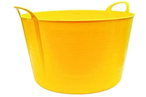 Image of Srendi® 75L Liter Yellow Heavy Duty Large Flexi Tub Garden Home Flexible Plastic Storage Container Bucket Flex Tub- MADE IN UK