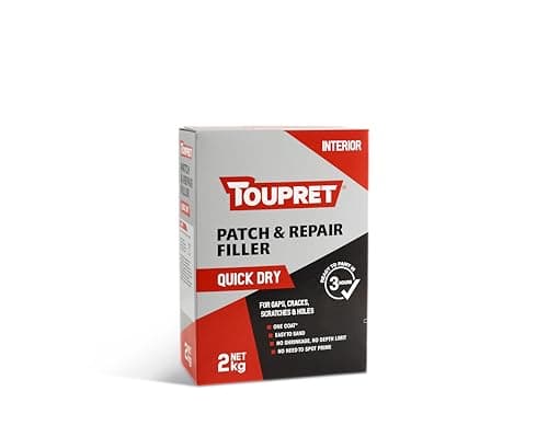 Image of Toupret Patch & Repair Filler Quick Dry - Fast Drying Interior Wall & Ceiling Filler for Cracks, Holes & Damage - Easy Sand, Crack Resistant, Paintable - 2kg