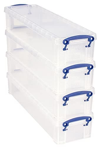 Image of Really Useful Box Plastic Storage 1.5 Litre Clear (Pack of 4)
