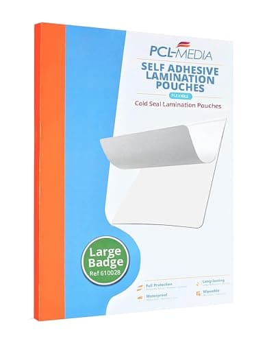 Image of Self Seal Laminating Pouches ID Badge, Cold Seal Laminating Pouches Encapsulation Pouch Finish Size ID Badge 117 x 86mm (Pack of 5) from PCL Media ltd
