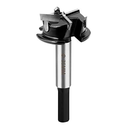Image of HPHOPE Forstner Drill Bit 35mm, Four Teeth Positioning Drill, Concealed Hinge Jig Drill Guide Bit, Cemented Carbide Woodworking Hole Cutter