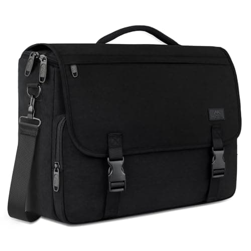 Image of MATEIN Messenger Bags for Men, 15.6 inch Laptop Satchel Bag, Water Resistant briefcase for Men with Adjustable Shoulder Strap, Multiple Compartments Handbag for Work Business School College, Black