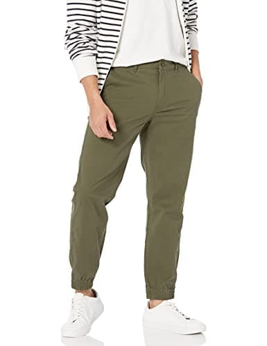 Image of Amazon Essentials Men's Slim-Fit Chino Joggers, Olive, XL