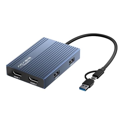 Image of ACASIS USB C to Dual HDMI DisplayLink Adapter, 4K@60Hz Dual Monitor Hub with 2 HDMI & 3 USB-A Ports, 100W PD, USB C DisplayLink Docking Station for Mac M1/M2/M3/M4, Compatible with MacBook Pro/Air/Neo
