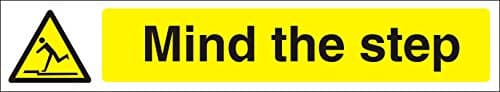 Image of Seco Mind The Step Sign, 300mm x 50mm - Self Adhesive Vinyl