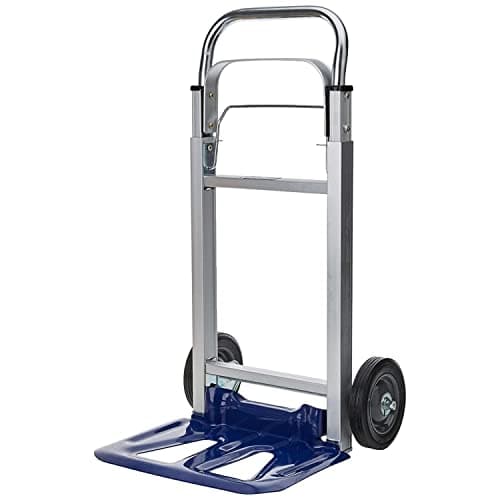 Image of Einhell Folding Hand Truck, 90KG Capacity, Aluminium Framed Folding Trolley On Wheels, Sack Barrow With Extendable Handle 2260112