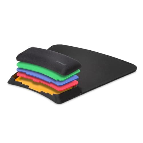 Image of Kensington Mouse Mat with Adjustable Wrist Rest - Ergonomic SmartFit, anti-slip mouse mat with wrist support for comfort when using computer or laptop with laser & optical mice - Black (K55793EU)