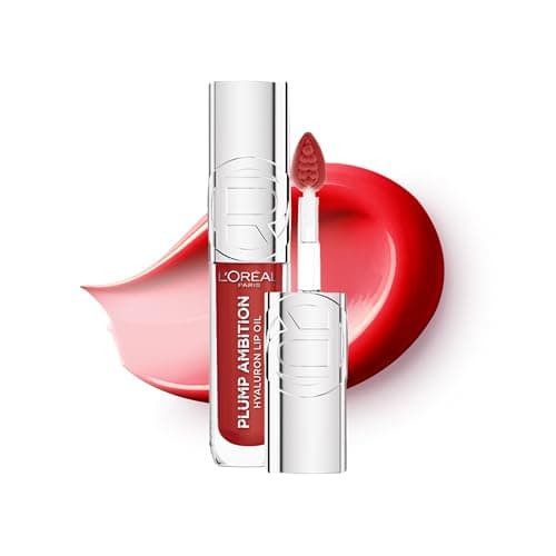Image of L'Oreal Paris Lip Oil, Plump Ambition with Hyaluronic Acid & Tripeptides, Smoother & Plumper Lip Appearance, Glass-Like Finish, Shade 390 Cherry Cherie, 5ml