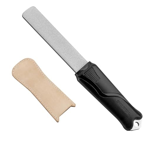 Image of SHARPAL 127N Dual-Grit (Coarse 325 / Extra Fine 1200) Diamond Sharpening Stone with Leather Strop, Tool Sharpener for Knife, Axe, Lawn Mower Blade, Garden Shears, Chisels, Spade and All Blade Edge