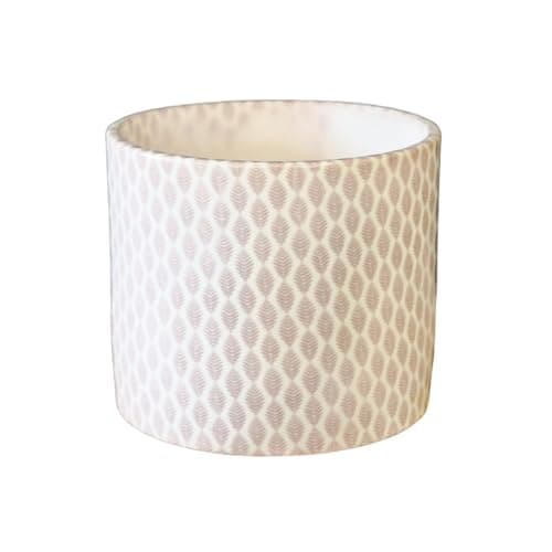 Image of Ivyline Lazzaro Taupe Garland Planter - Waterproof, Durable & Contemporary - Stylish Indoor Round Sturdy Ceramic Flower Houseplant Pot - H13cm x D15cm