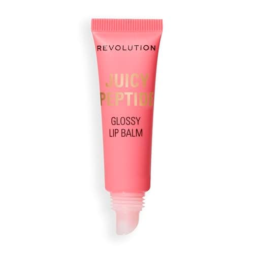 Image of Revolution Juicy Peptide Lip Balm, Hydrating & Nourishing Formula with Peptides, Squalane & Vitamin E, Vegan & Cruelty-Free, 8ml, Shimmer Mai Tai Pink