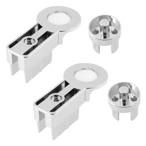 Image of 1 Pair Bath Screen Hinges-Left and Right Shower Screen Hinges ABS Chrome Plating Bathroom Shower Brackets Clamping 6mm Glass Bathroom Shower Brackets Shower Bath Screen Set