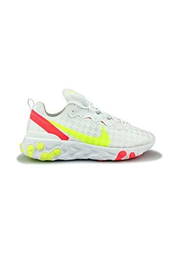 Image of Nike React Element 55 Mens Running Trainers CJ0782 Sneakers Shoes (UK 6 US 7 EU 40, White Volt Flash Crimson 100)