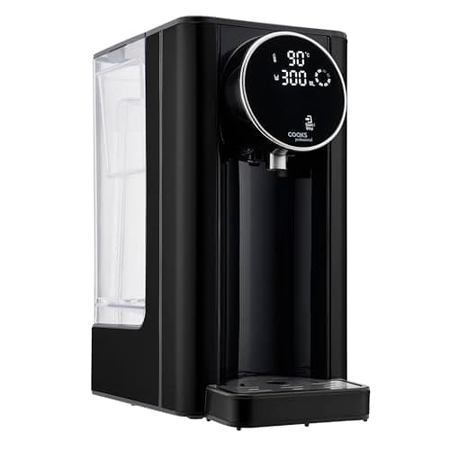 Image of Cooks Professional Digital Hot Water Dispenser 2600W with 2.7L Tank | Energy Saving Fast Boil | Adjustable Dispense & Temperature | Boil Dry Protection | Descale Function & Water Filter | Black