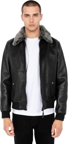 Image of Schott Men's LC930D Blouson Long sleeve Jacket, Black, Large