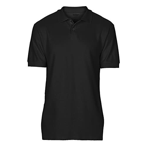 Image of Gildan Softstyle men's short-sleeved double pique polo shirt., Black/White, L