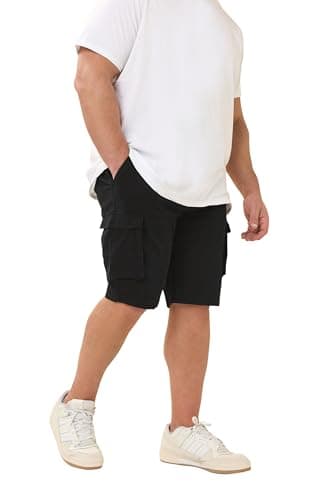 Image of BadRhino Big & Tall Stretch Cargo Shorts - Men's - Plus Size Curve Black