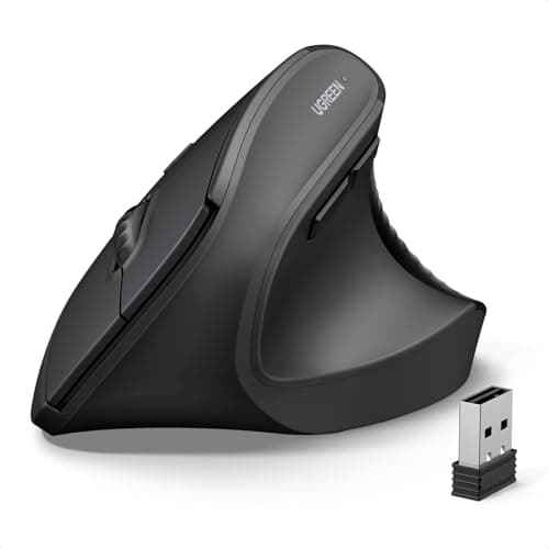 Image of UGREEN Ergonomic Wireless Mouse, Bluetooth 5.4&2.4GHz Dual Modes Computer Mouse, 12-Month Battery, 4 Adjustable DPI 4000/2000/1600/1000, Silent 6-Buttons, for Windows/macOS/Android, Laptop/PC, etc.