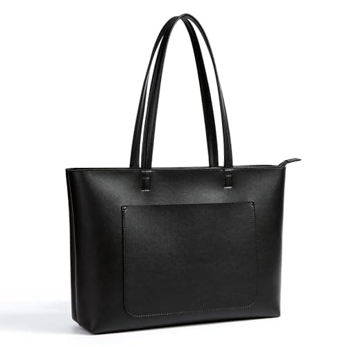 Image of KALIDI Tote Bag Large-capacity Leather Handbags for Women, Bags for Women With Zipper Closure For School, Shopping, Work, Black