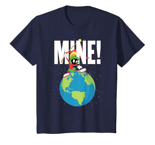 Image of Looney Tunes Marvin The Martian Mine T-Shirt, Youth, Navy Blue, Large