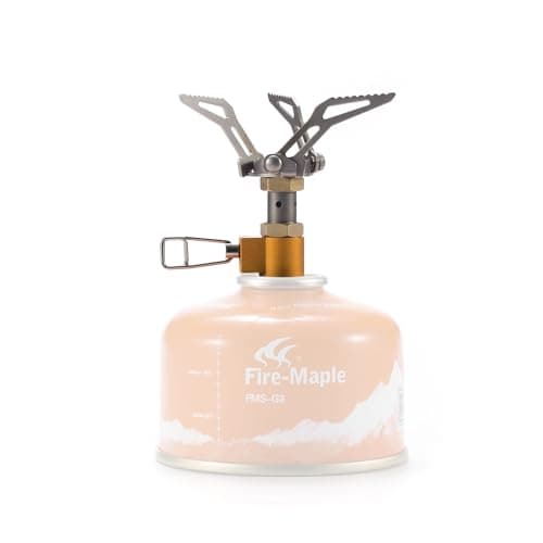 Image of Fire-Maple FMS-300T Ultralight Titanium Backpacking Camping Gas Stove | 2600W Pocket Backpacking Cooking Folding Burner | Outdoor Trekking Hiking Fishing (Orange)