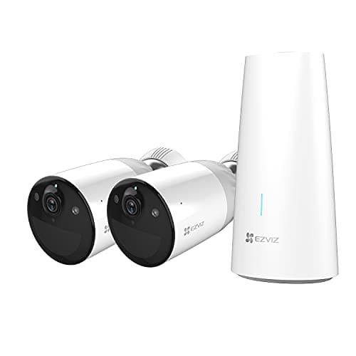 Image of EZVIZ Rechargeable Battery CCTV Camera Systems Outdoor, 2-Cam with Base Station, IP66, Colour Night Vision, PIR Motion Detection, 2-Way Audio, Cloud&SD Storage, Compatible with Solar Panel