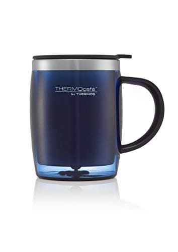 Image of Thermos Translucent Desk Mug, Stainless Steel, Blue, S (Pack of 1), 450 ml
