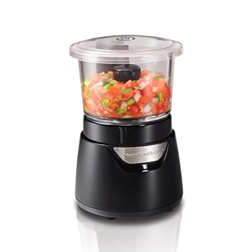 Image of Hamilton Beach Stack & Press 175W Glass Bowl Chopper, 700ml, Black – Easy to Use Food Processor for Vegetables, Nuts, Sauces, Salsa & More – Durable Stainless Steel Blades - 72860-SAU