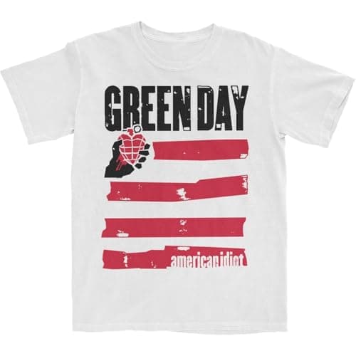 Image of Green Day Idiot Flag T-Shirt, White, XX-Large