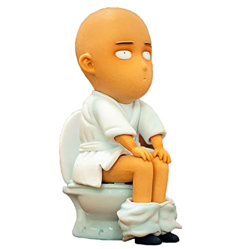 Image of One Punch Man Figure Saitama Toilet Figure 15cm Anime Saitama Sensei Funny Cute Action Figure PVC Statue Model Collection Decoration