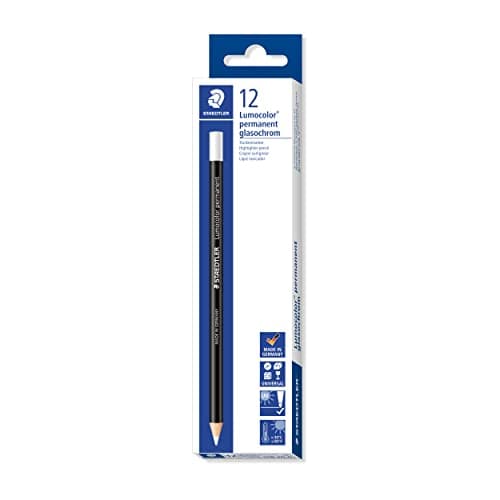 Image of Staedtler 108 20-0 Lumocolor Glasochrom Permanent Dry-Marker Pencil - White (Box of 12)