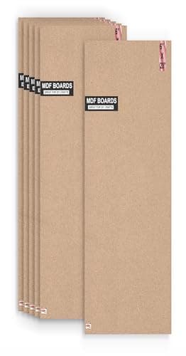 Image of Variety Canvas 6 Piece 20 x 6 Inch Large MDF Boards for Art and Craft, Wood MDF Sheets for Craft Work, DIY MDF Cutouts